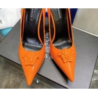 Best Price Versace La Medusa Patent Leather Pumps 9.5cm 081153 Orange