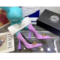 Low Cost Versace Medusa Chain Calfskin Mules 9.5cm 081159 Purple