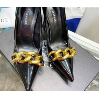 Good Product Versace Medusa Chain Patent Leather Pumps 9.5cm 9.5cm 081162 Black