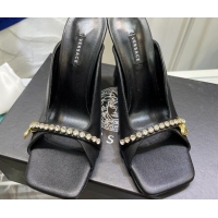 Best Design Versace Le Medusa Charm Leather Mules Sandals 081163 Black