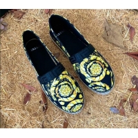 Best Quality Versace Print Espadrilles Black/Gold 112425