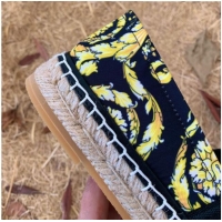 Best Quality Versace Print Espadrilles Black/Gold 112425