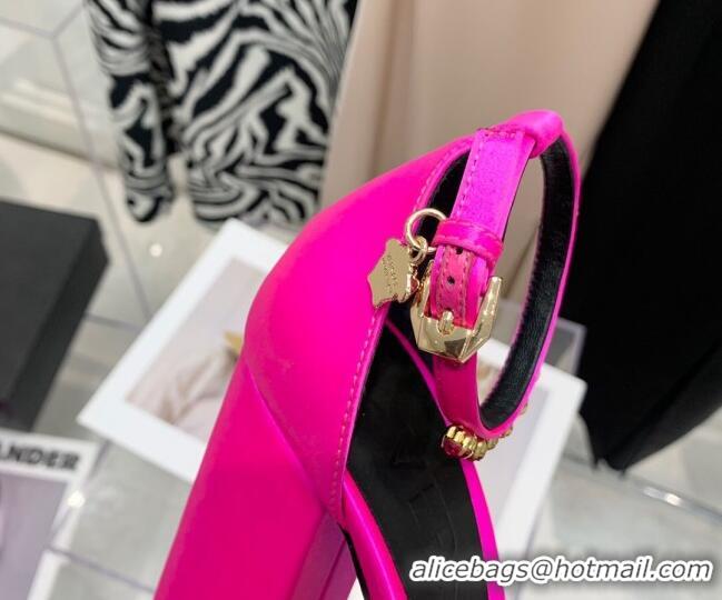 Discount Versace Medusa Aevitas Satin Platform Pumps 15cm Fuchsia Pink 112428