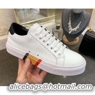 Classic Hot Burberry Check Calfskin Low-top Sneakers White