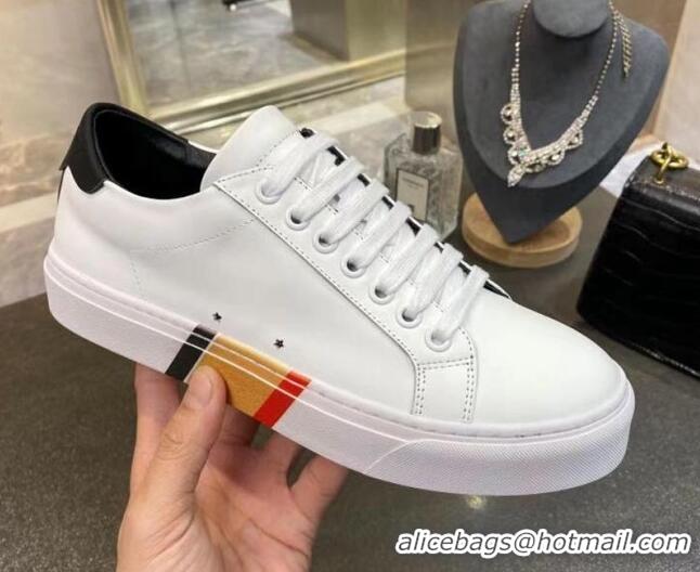 Classic Hot Burberry Check Calfskin Low-top Sneakers White