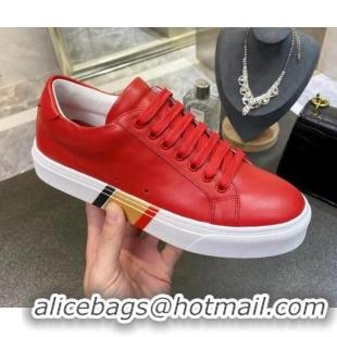 Most Popular Burberry Check Calfskin Low-top Sneakers 030929 Red