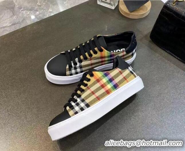 Discount Burberry Check Calfskin Low-top Sneakers 030931 Black