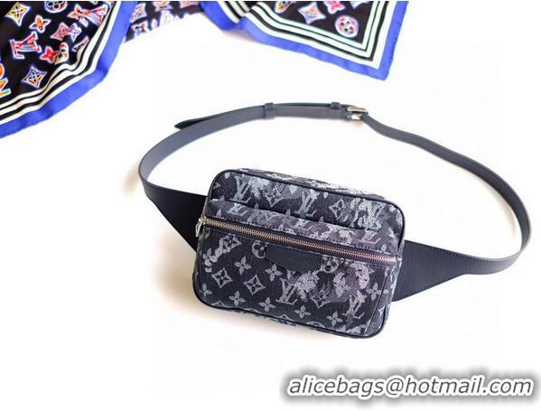 Super Quality Louis Vuitton SAC OUTDOOR Denim Waist Bag M57281 Black