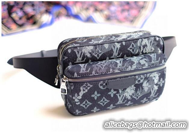 Super Quality Louis Vuitton SAC OUTDOOR Denim Waist Bag M57281 Black