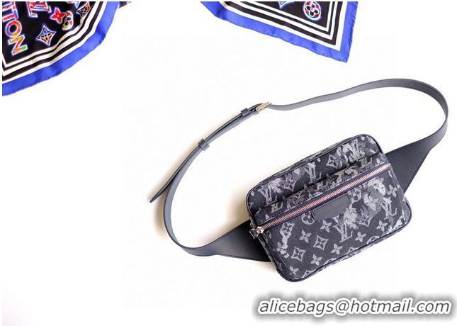 Super Quality Louis Vuitton SAC OUTDOOR Denim Waist Bag M57281 Black