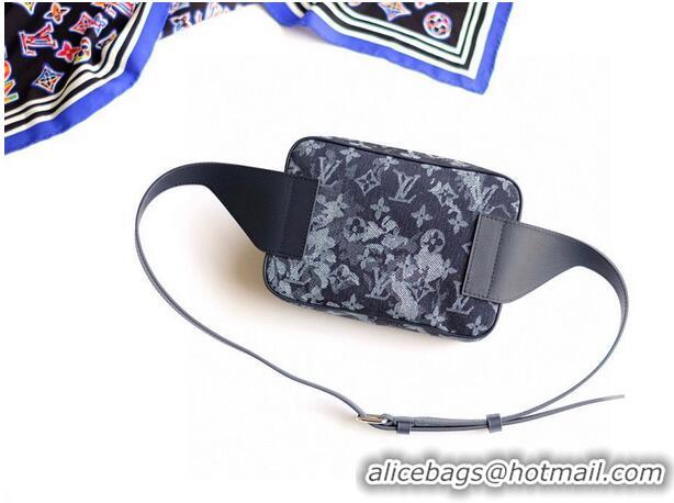 Super Quality Louis Vuitton SAC OUTDOOR Denim Waist Bag M57281 Black