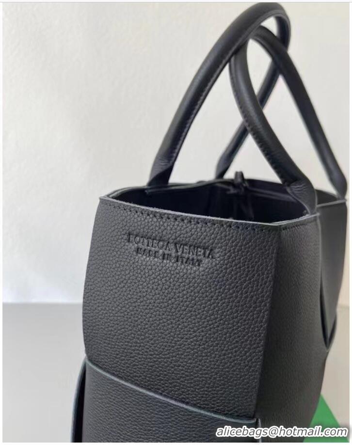 Promotional Bottega Veneta ARCO TOTE Small intrecciato grained leather tote bag 652867 black