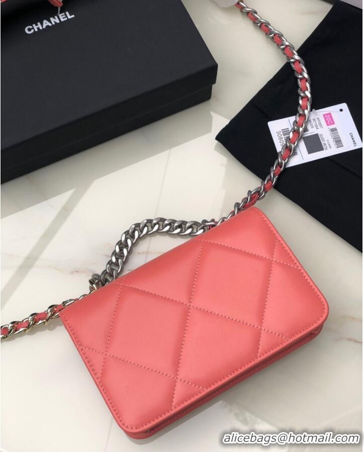 Super Quality Chanel 19 Classic Sheepskin Leather Chain Wallet AP0957 cherry blossoms