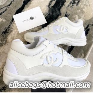 Super Quality Chanel Triple White CC trainers/Sneakers C8942 White