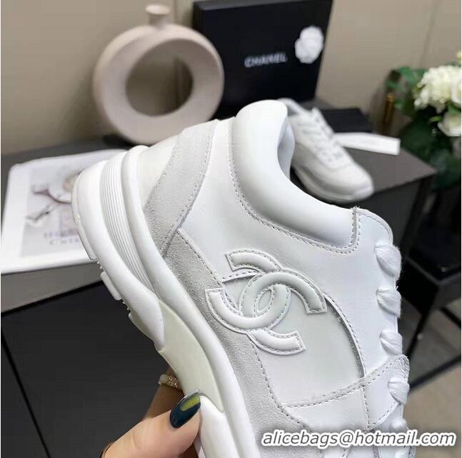 Super Quality Chanel Triple White CC trainers/Sneakers C8942 White