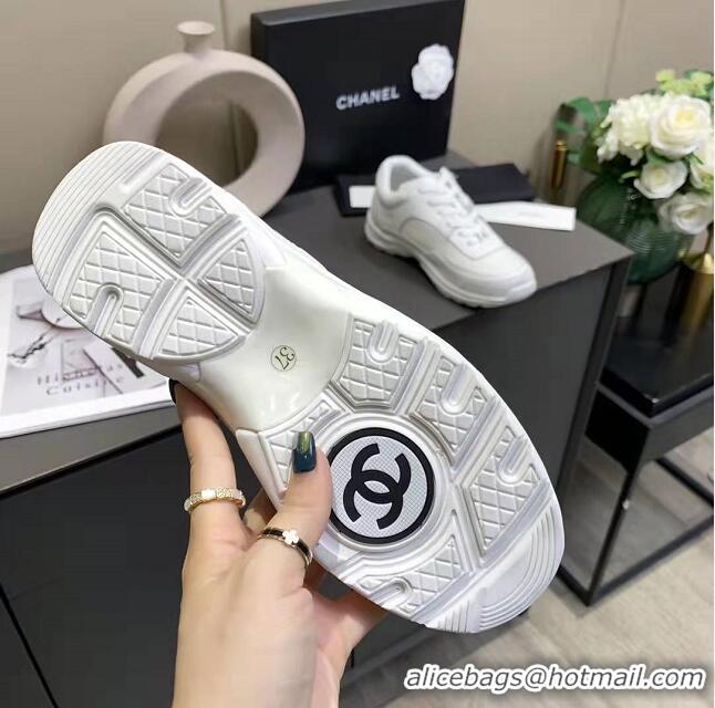 Super Quality Chanel Triple White CC trainers/Sneakers C8942 White