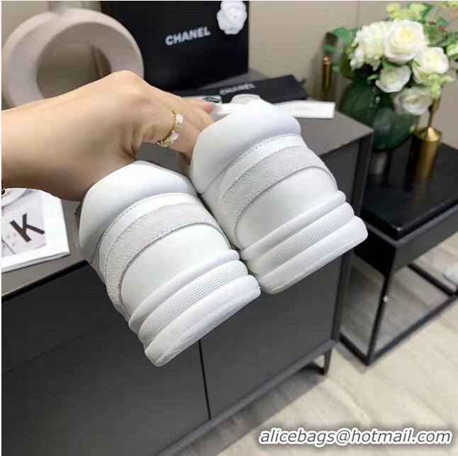 Super Quality Chanel Triple White CC trainers/Sneakers C8942 White