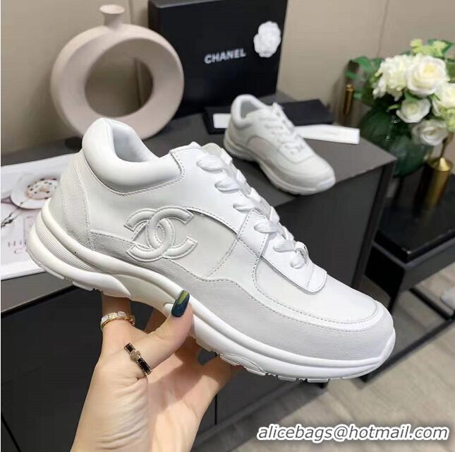 Super Quality Chanel Triple White CC trainers/Sneakers C8942 White