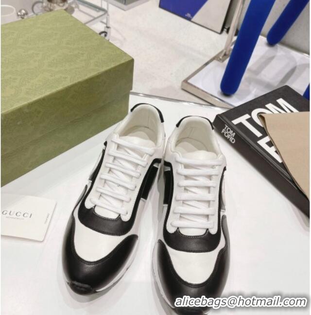 Top Design Gucci Calfskin Sneakers White/Black 111620