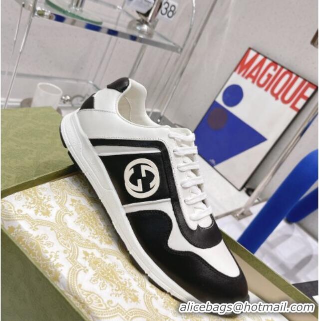 Top Design Gucci Calfskin Sneakers White/Black 111620