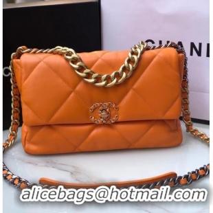 Top Grade CHANEL Lambskin 19 Flap Bag AS1161 orange