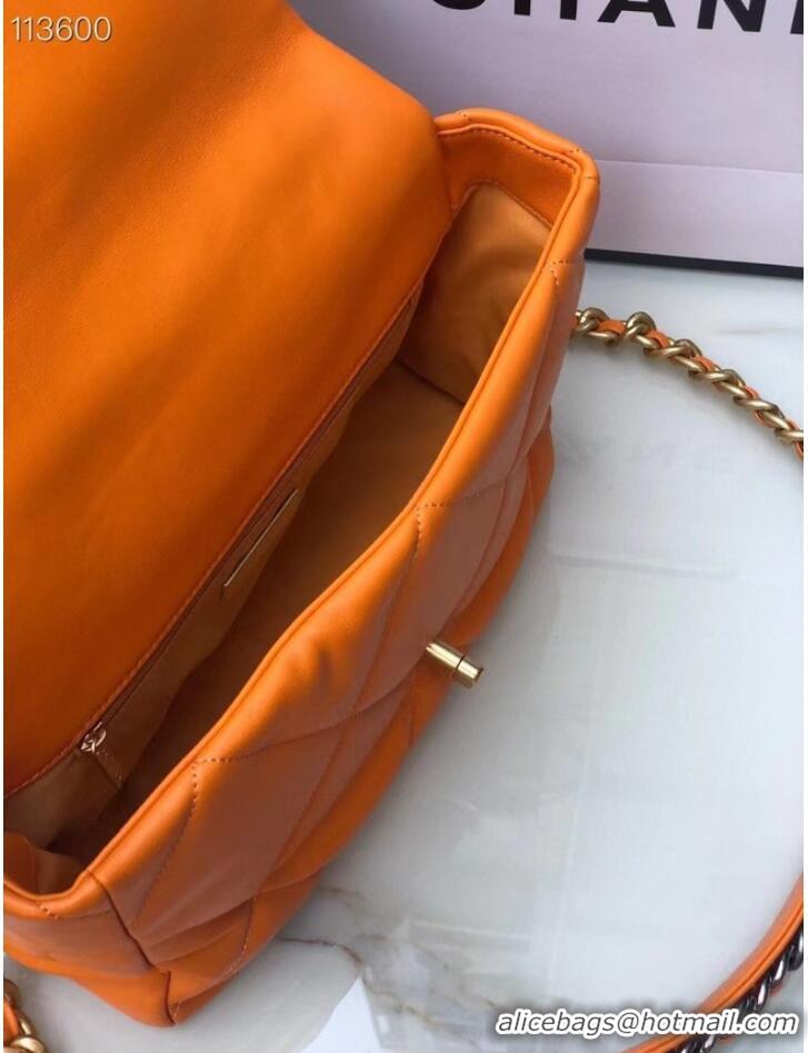 Top Grade CHANEL Lambskin 19 Flap Bag AS1161 orange