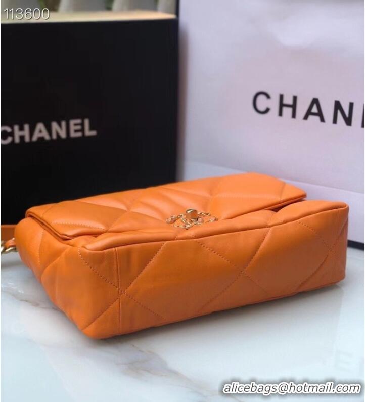 Top Grade CHANEL Lambskin 19 Flap Bag AS1161 orange