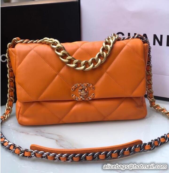 Top Grade CHANEL Lambskin 19 Flap Bag AS1161 orange