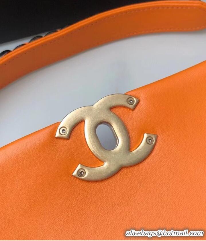 Top Grade CHANEL Lambskin 19 Flap Bag AS1161 orange