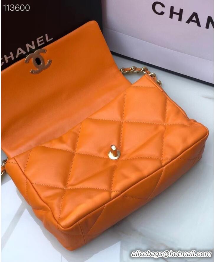 Top Grade CHANEL Lambskin 19 Flap Bag AS1161 orange