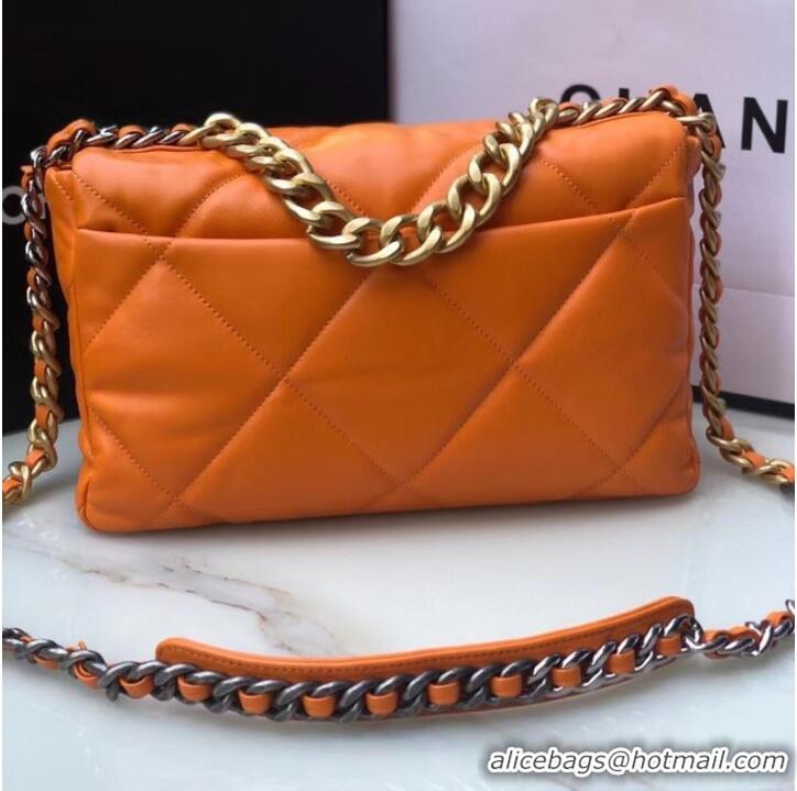 Top Grade CHANEL Lambskin 19 Flap Bag AS1161 orange