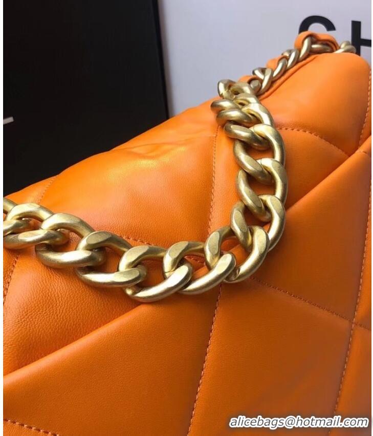 Top Grade CHANEL Lambskin 19 Flap Bag AS1161 orange