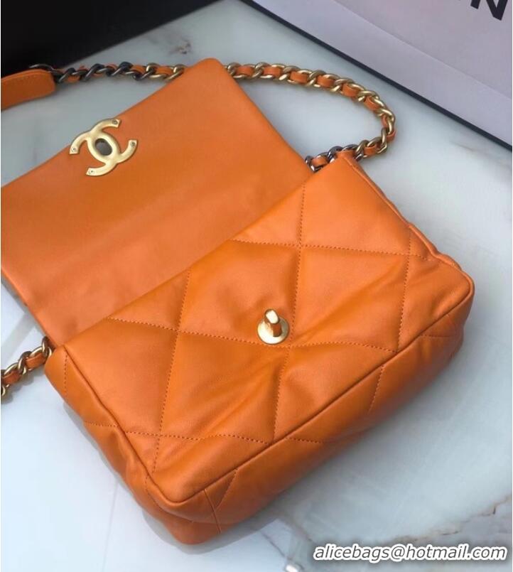 Buy Good Product CHANEL Lambskin 19 Flap Bag AS1160 orange