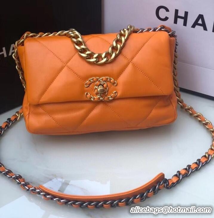 Buy Good Product CHANEL Lambskin 19 Flap Bag AS1160 orange