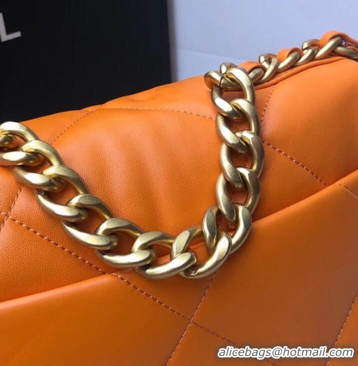 Buy Good Product CHANEL Lambskin 19 Flap Bag AS1160 orange