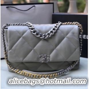 Good Product CHANEL Lambskin 19 Flap Bag AS1162 gray