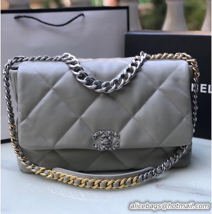 Good Product CHANEL Lambskin 19 Flap Bag AS1162 gray