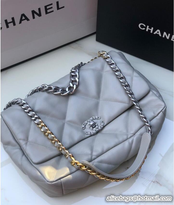 Good Product CHANEL Lambskin 19 Flap Bag AS1162 gray