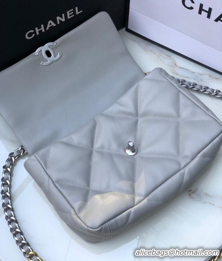 Buy Cheapest CHANEL Lambskin 19 Flap Bag AS1160N gray