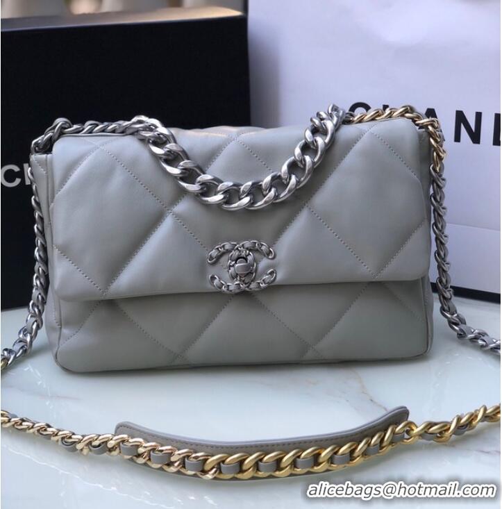 Buy Cheapest CHANEL Lambskin 19 Flap Bag AS1160N gray