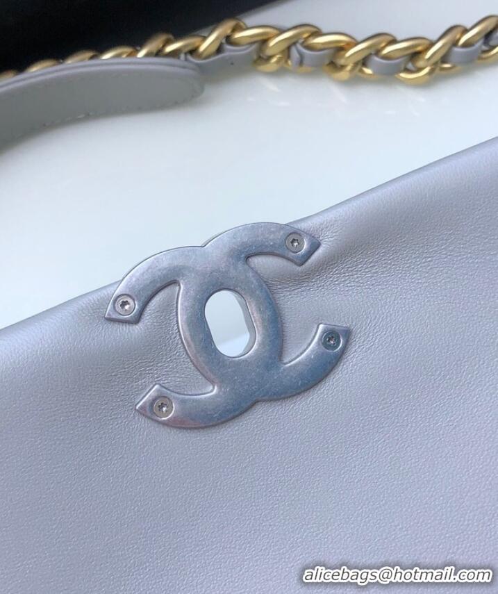 Buy Cheapest CHANEL Lambskin 19 Flap Bag AS1160N gray