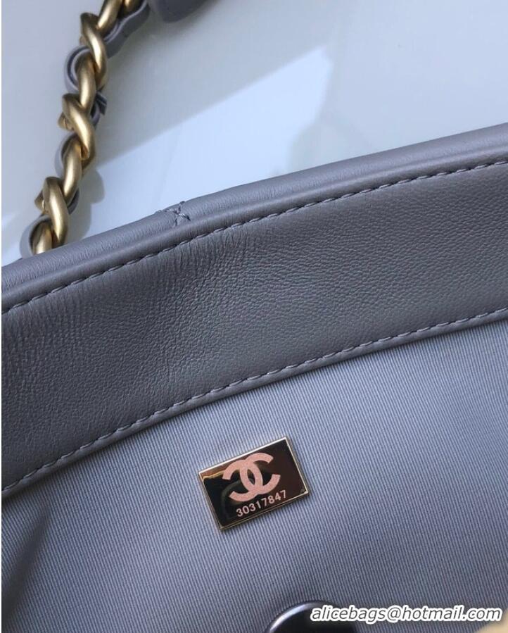 Buy Cheapest CHANEL Lambskin 19 Flap Bag AS1160N gray