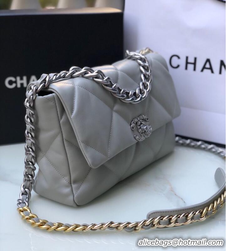 Buy Cheapest CHANEL Lambskin 19 Flap Bag AS1160N gray