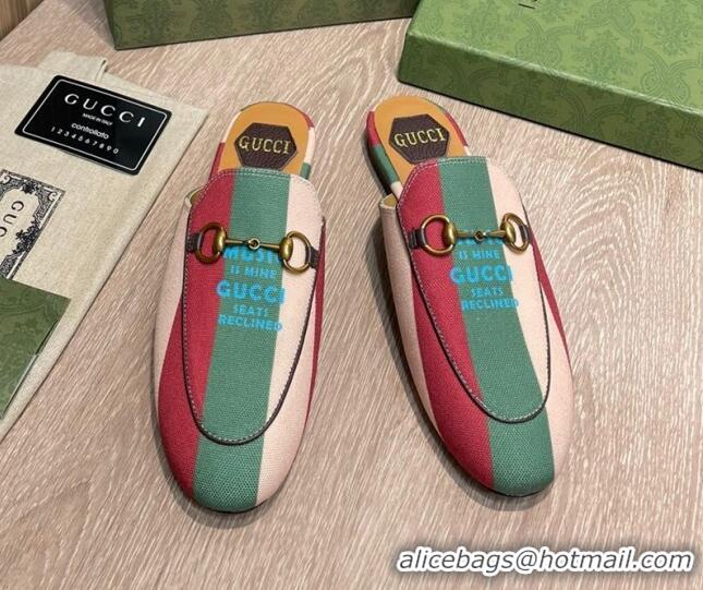 Classic Gucci 100 Striped Slippers 111625