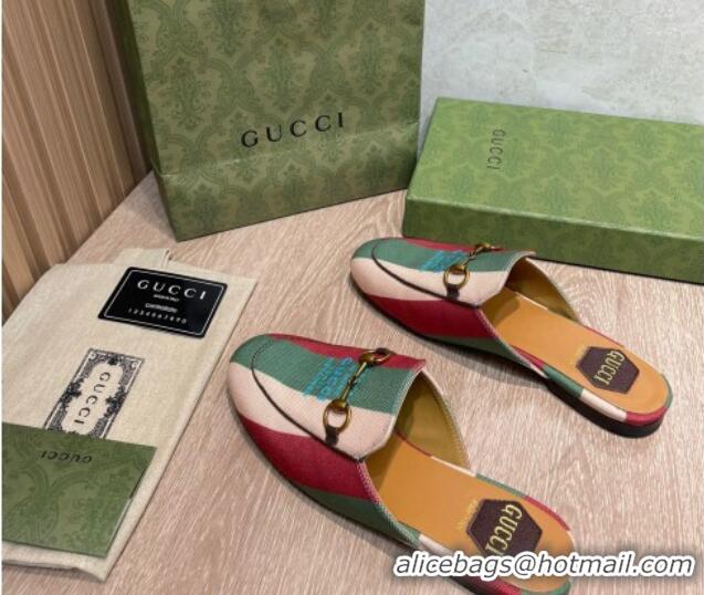 Classic Gucci 100 Striped Slippers 111625