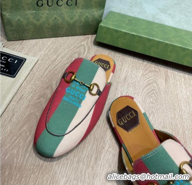 Classic Gucci 100 Striped Slippers 111625