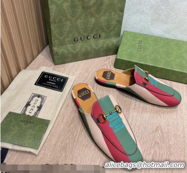 Classic Gucci 100 Striped Slippers 111625