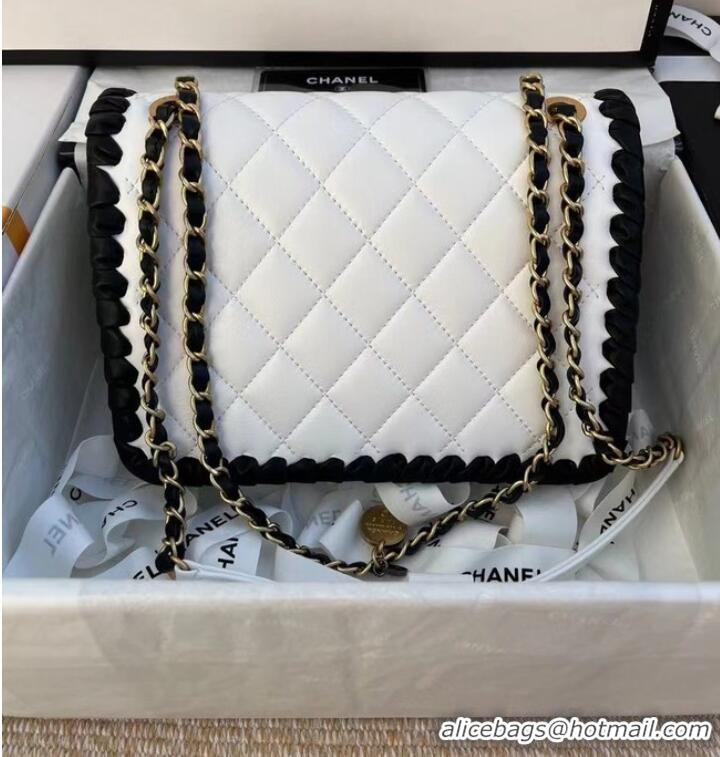 Discount Chanel Classic Flap Shoulder Bag Original Sheepskin leather AS6075 white