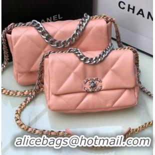 Buy Classic CHANEL Lambskin 19 Flap Bag AS1160 AS1161 light pink