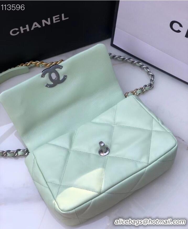 Market Sells CHANEL Lambskin 19 Flap Bag AS1160 AS1161 light blue